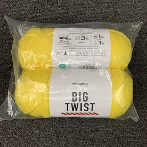 Lot Of 2 Big Twist Value Varsity Yellow Discontinued Acrylic Yarn 6oz 380yds Ea